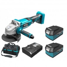 Dedra Set Polizor unghiular 125 mm cu 2 acumulatori Li-Ion 18V 4.0Ah incarcator rapid 125W si geanta de transport